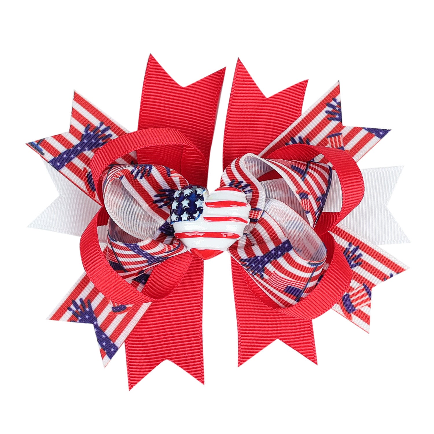 Wholesale American Independence Day Children's Double Layer Swallowtail Bow Hair Clip